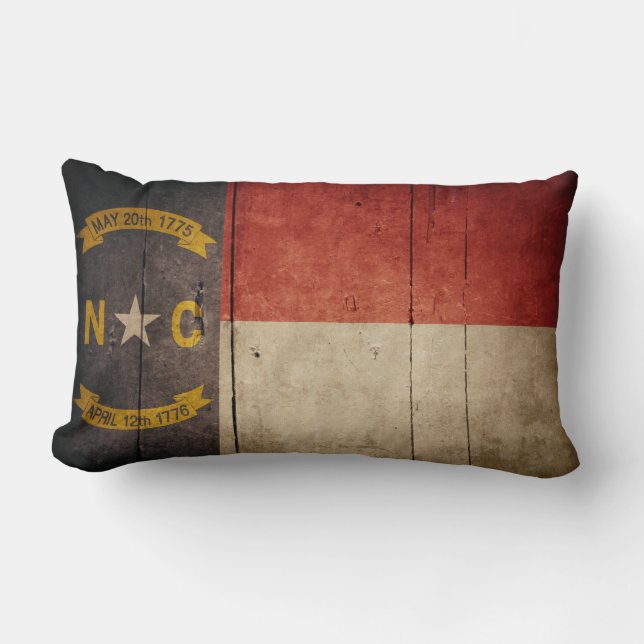 Coussin Rectangle Drapeau robuste en Caroline du Nord (Recto)