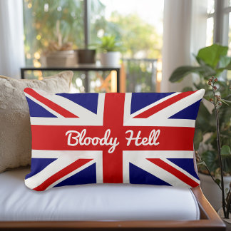Coussin Rectangle Drapeau Union Jack avec citation amusante