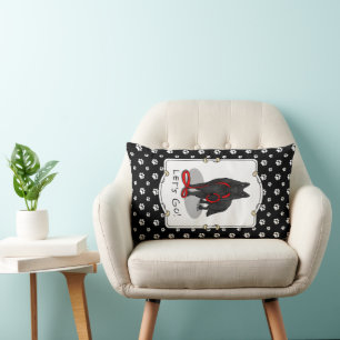 Coussin Rectangle Drôle Allons-y ! Promener Berger Belge (noir 1)