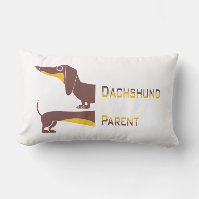 Coussin Rectangle Drôle mignon dachshund pour parent chien long (Recto)