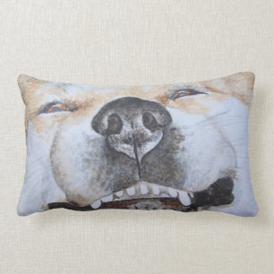 Coussin Rectangle drôle photo akita de chien souriant