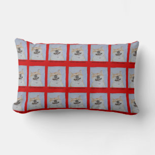 Coussin Rectangle drôle photo de chien d'akita souriant