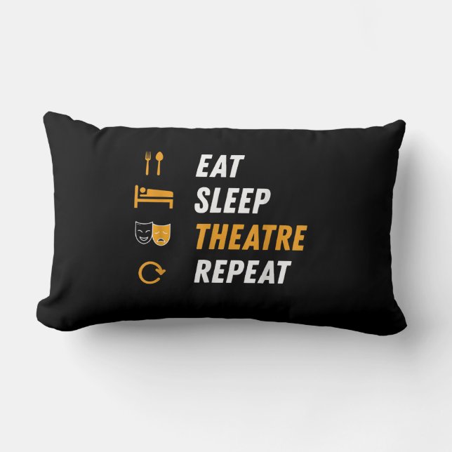 Coussin Rectangle Eat Sleep Actress Repeat - Drôle Graphique Musical (Recto)
