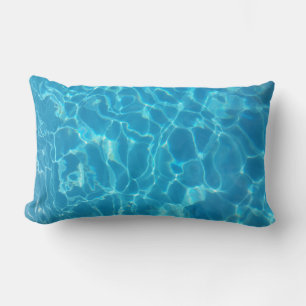 Coussin Rectangle Eau de piscine bleu ciel cristalline