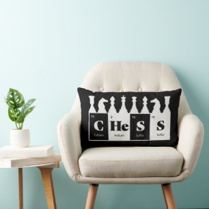 Coussin Rectangle Échecs faits d'éléments Graphique Échecs Pièces De