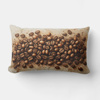 Coussin Rectangle Éclaboussure de grains de café