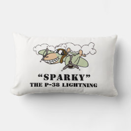 Coussin Rectangle Éclairage du dessin animé P-38