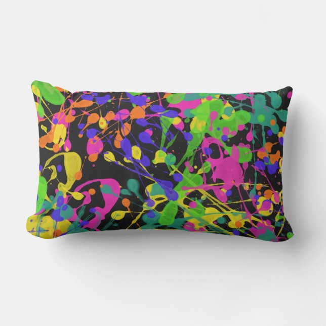 Coussin Rectangle Éclat de peinture de nuit (Recto)