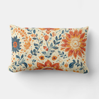 Coussin Rectangle Éclatement de la fleur rétro - Lancer l'oreiller