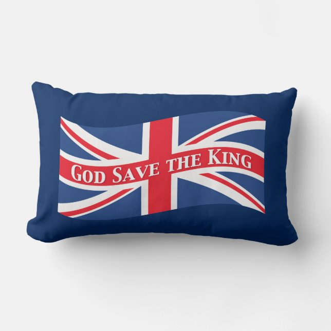 Coussin Rectangle Économies de Dieu le roi avec Union Jack (Recto)