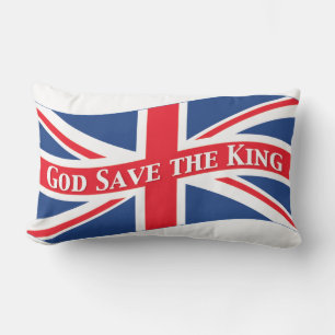 Coussin Rectangle Économies de Dieu le roi avec Union Jack