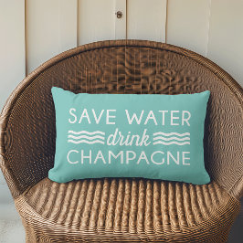 Coussin Rectangle Économisez de l'eau, buvez du champagne