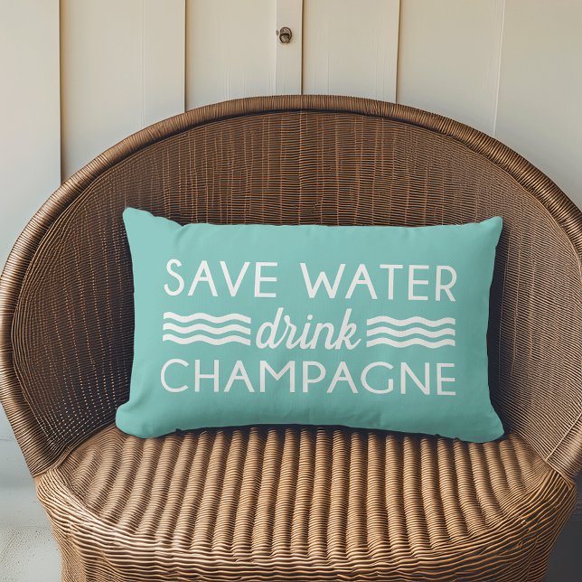 Coussin Rectangle Économisez de l'eau, buvez du champagne (Créateur téléchargé)