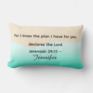 Coussin Rectangle Écriture biblique personnalisée Jérémie 29v11