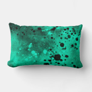 Coussin Rectangle Effet Dessin de peinture vert et noir