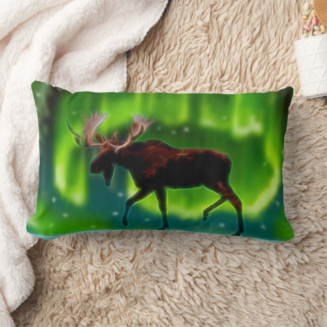 Coussin Rectangle Élan des Aurores Boréales (Couverture)
