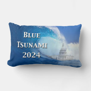 Coussin Rectangle Élection du tsunami bleu 2024
