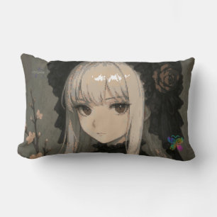 Coussin Rectangle Élégance de la Demoiselle de la Fleur de Minuit