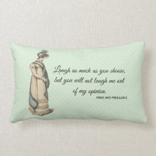 Coussin Rectangle Élégant Austen Pride et préjugé citation rayé