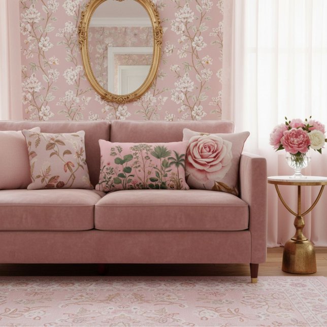 Coussin Rectangle  Elegant botanical  watercolor leaves  greenery  (Créateur téléchargé)