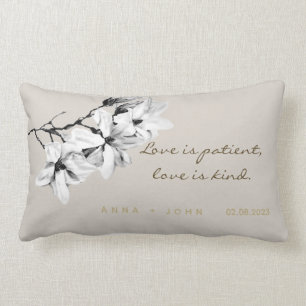 Coussin Rectangle Elégant Champagne ivoire Magnolias Moderne Lumb Ch