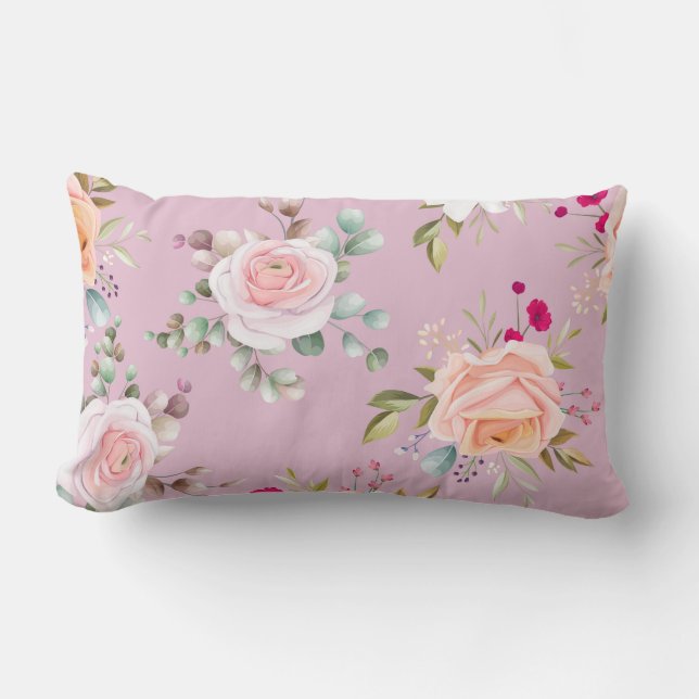 Coussin Rectangle Élégant chic floral (Recto)