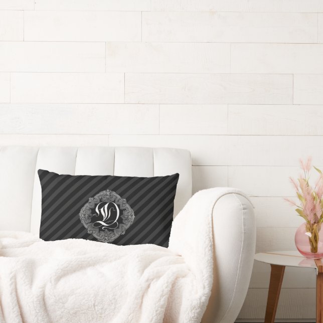 Coussin Rectangle Élégant Goth Initial D (Canapé)