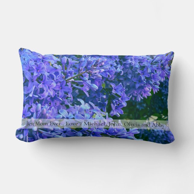 Coussin Rectangle Élégant lilas bleu violet personnalisent la meille (Recto)