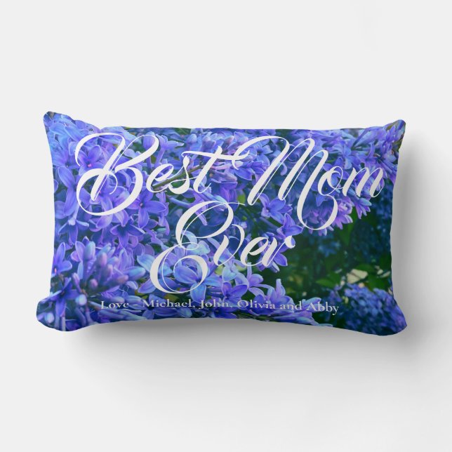 Coussin Rectangle Élégant lilas bleu violet personnalisent la meille (Recto)