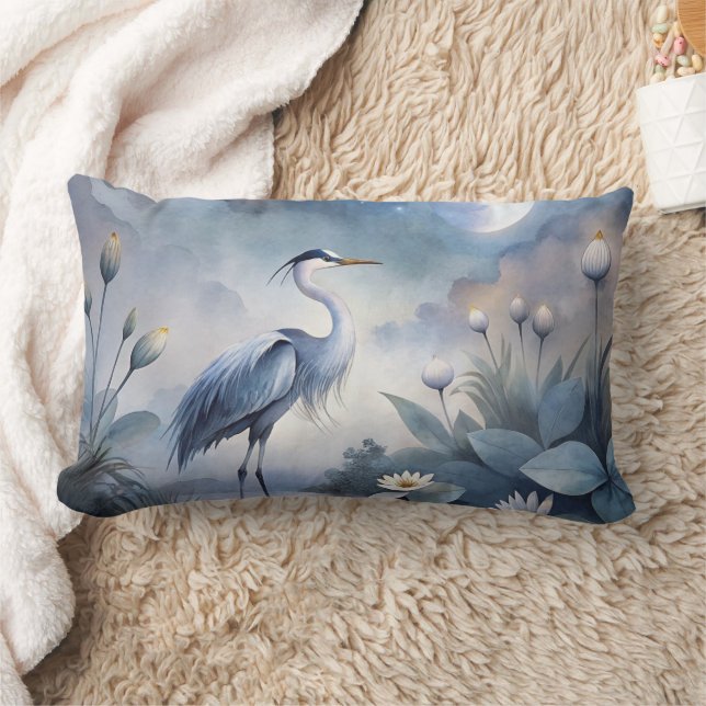 Coussin Rectangle Elegant Long-legged Crane (Couverture)