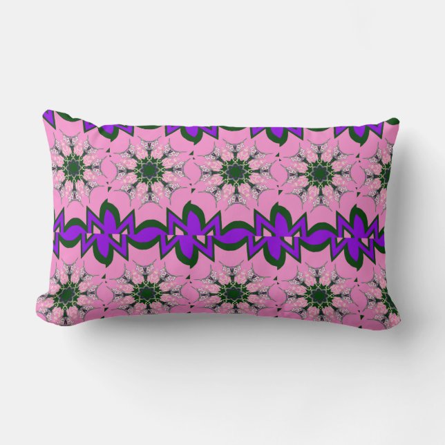 Coussin Rectangle Elégant Monogram Bloom : Magnifiquement Motif pers (Recto)