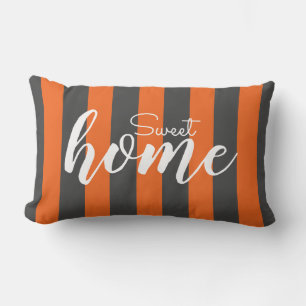 Coussin Rectangle Élégant Orange Striped Motif Test Sweet Home