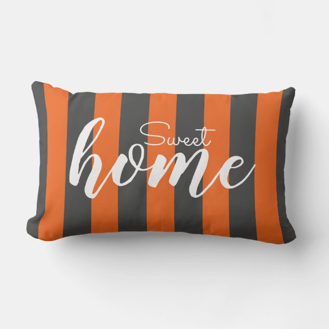 Coussin Rectangle Élégant Orange Striped Motif Test Sweet Home (Recto)