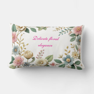 Coussin Rectangle Elégant Pastel Floral Design Jeter Oreiller"
