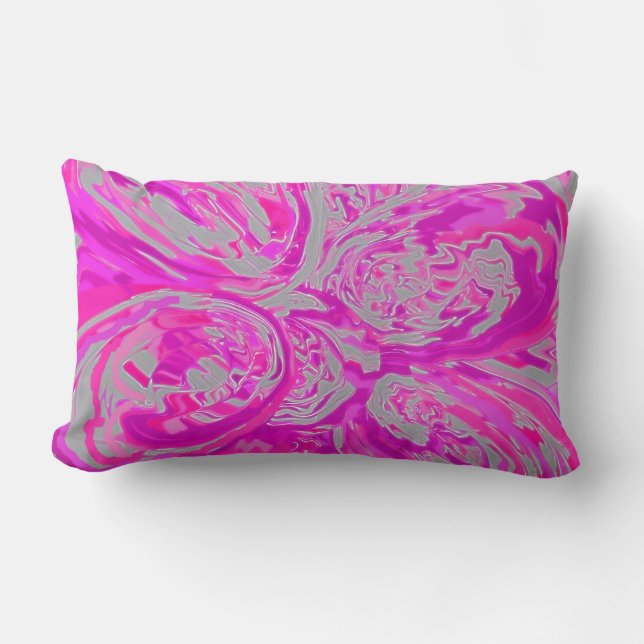 Coussin Rectangle Elégant Rose Fuchsia Grey Design chic élégant (Recto)