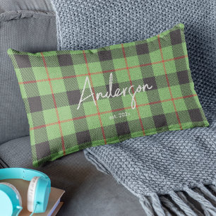 Coussin Rectangle Élégant Rouge & Vert Lumineux Vacances Couleur Pla