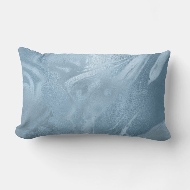 Coussin Rectangle Elégant style moderne et design marbre bleu bébé (Recto)