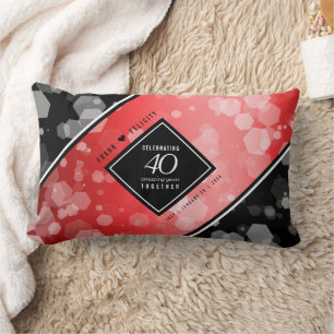 Coussin Rectangle Élégante célébration du 40e anniversaire du Mariag