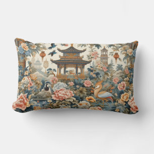 Coussin Rectangle Élégante Chinoiserie Pagode asiatique Pittoresque
