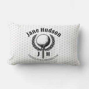 Coussin Rectangle Elégante Dames Golf Monogramme Design