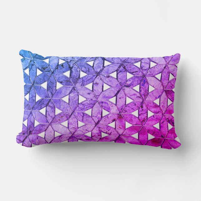 Coussin Rectangle Élégante Mosaïque rose violet Fleur de vie (Recto)