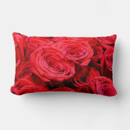 Coussin Rectangle Élégante rose rouge fleurs rouges rouge floral rou