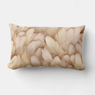 Coussin Rectangle Élégantes plumes beiges
