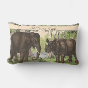 Coussin Rectangle Eléphant antique dans la jungle Imprimer