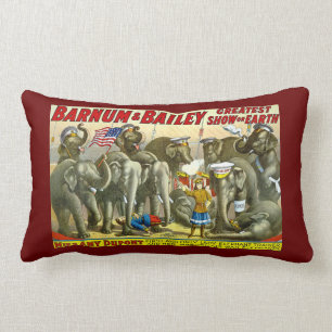 Coussin Rectangle Éléphants Barnum de Mlle Amy Dupont Trained Circus