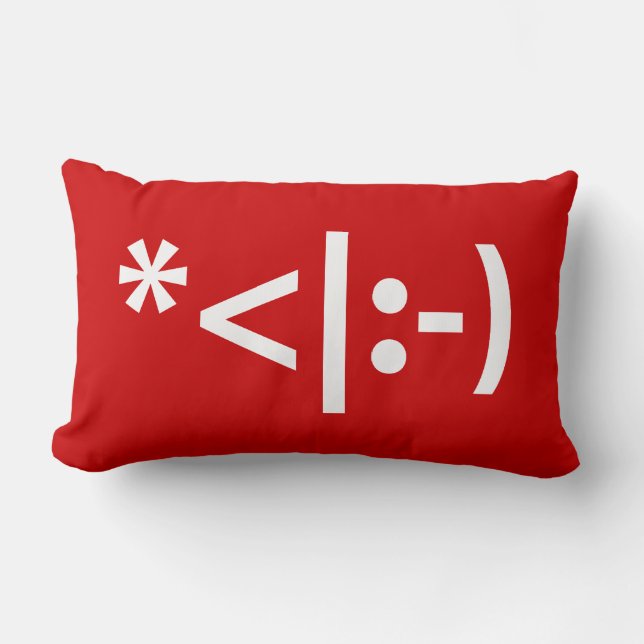 Coussin Rectangle Elfe de Noël Emoticon Xmas ASCII Texte Art (Recto)