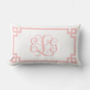 Coussin Rectangle ELG Clé rose grec Monogramme