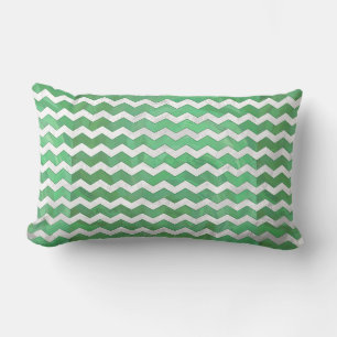 Coussin Rectangle Emerald Cream Chevron Motif