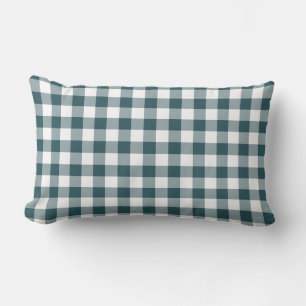 Coussin Rectangle Emerald Off-White En vichy Motif