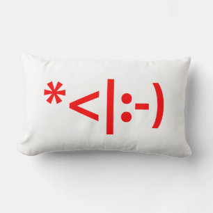 Coussin Rectangle Émoticône d'elfe de Noël ASCII Art de Noël